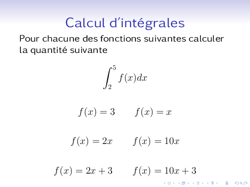 Calculs d'intégrales