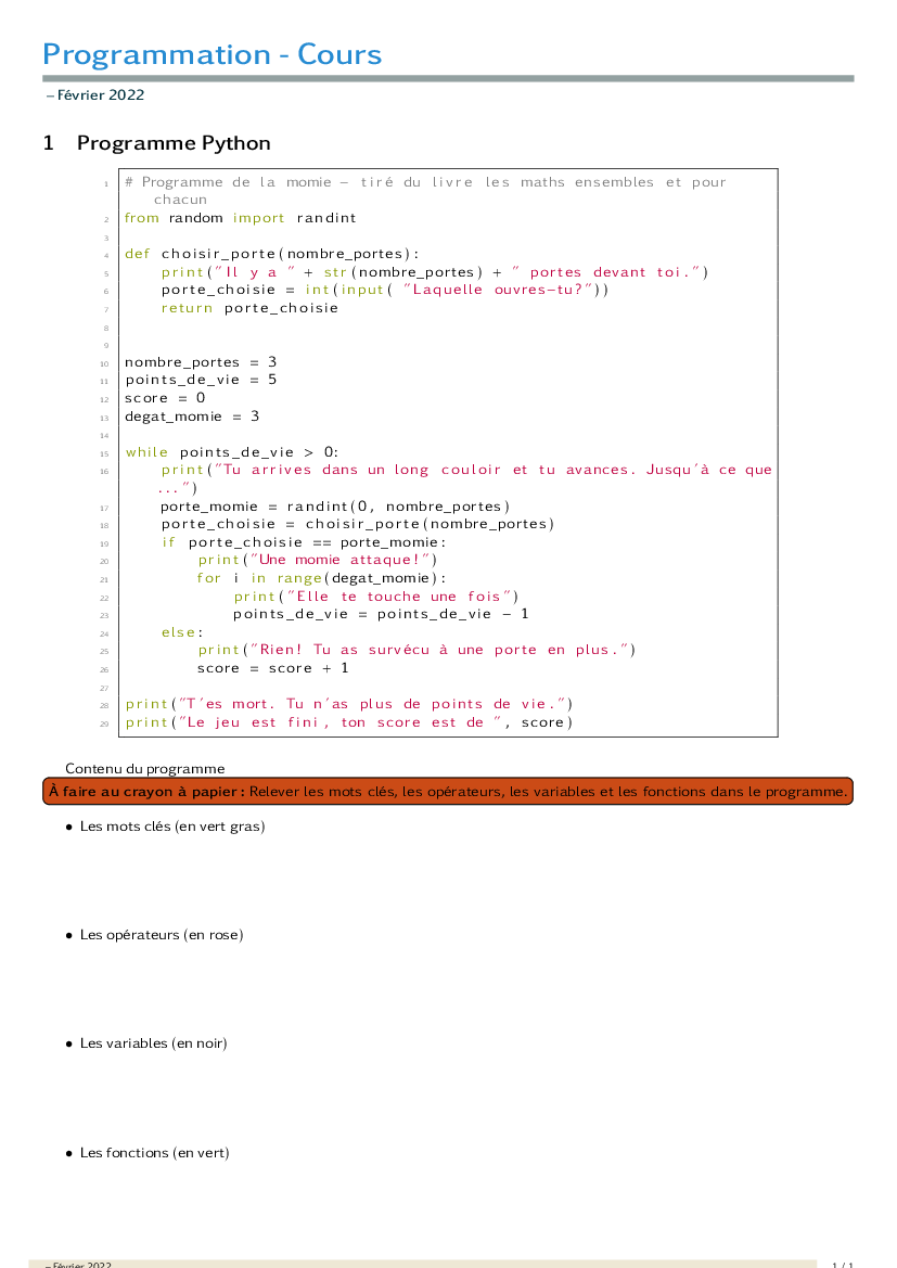 Décortication d'un programme Python