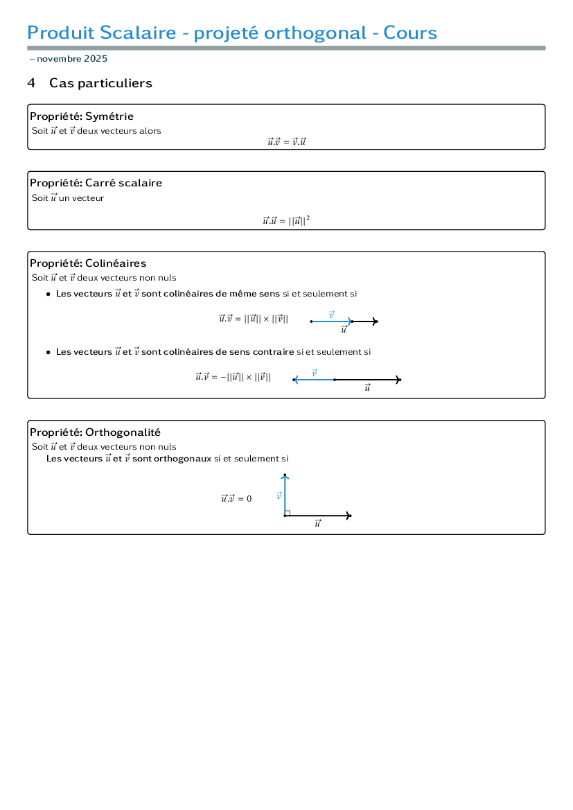 Cours sur l'orthogonalité, la colinéarité et la formule d'Al-Kashi