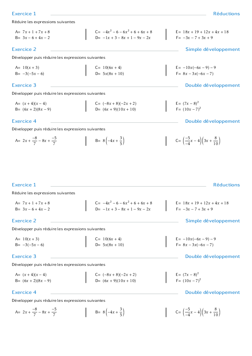Exercices techniques bonus
