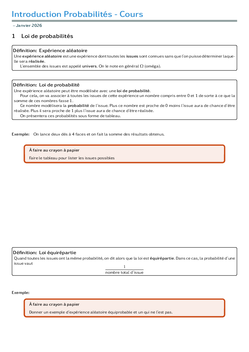 Loi de probabilités